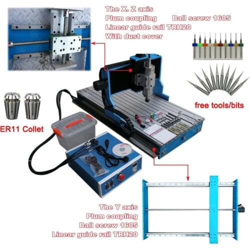 CNC engraving machine 6040 wood router 2200W metal milling machine 3axis 4axis usb Mach3 software controller linear guideway