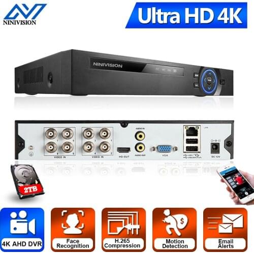 Face Detection H.265 4CH 8CH 5MP AHD DVR Hybrid Video Recorder Support 5MP 4MP 2MP AHD IP Camera CCTV Home Security System Onvif