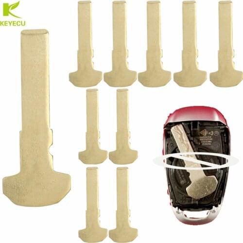 KEYECU 10PCS/LOT Replacement Remote Prox Smart Key Blade Blank for Alfa Romeo Giulia 2017-2019