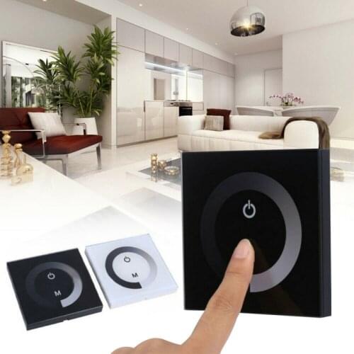 DC 12V-24V Smart Touch Dimmer Glass Panel UK/EU Wall Switch Dimmable Timer LED Controller For LED Strip Lights Lamp Bulb Dimmer