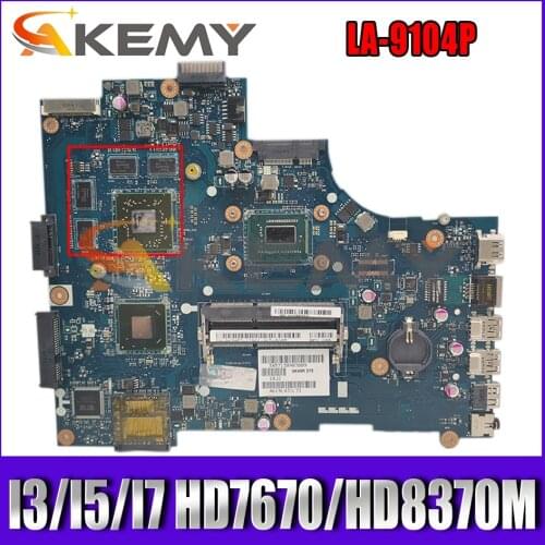 LA-9101P LA-9104P Main board For DELL 15R 2521 3521 5521 Laptop Motherboard With (Pentium I3/I5/I7 CPU) HD7670/HD8370M 100% Test