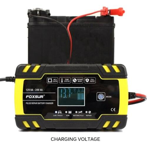 Multi-Purpose Automatic Electronic Car Battery Charger 12V 24V Fast Trickle Pulse Modes 8 AMP Smart Charging NEW