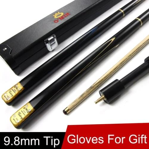 Ash Wood 3/4 Jointed Snooker Cue 9.8mm Tip With Black 3 4 Snooker Cues Case Set And Extension Fast Shippment