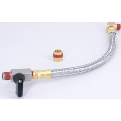 1/4" NPT Male Stainless steel Braided tube Brass Drain Valve Set For Air Compenssor