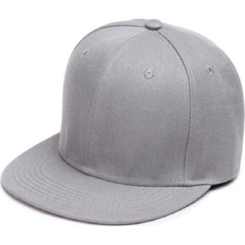 Solid color plain flat brim hip hop cap children blank baseball cap adjustable snapback sun hat bone for kids boy girl