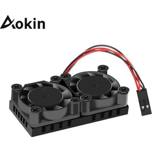 Raspberry Pi 4 B Cooling Dual Fan Kit (2 Fans + Hestsink + Adhesive Tape) + 2 Pcs Heat Sinks for Raspberry Pi 4 B 3 B