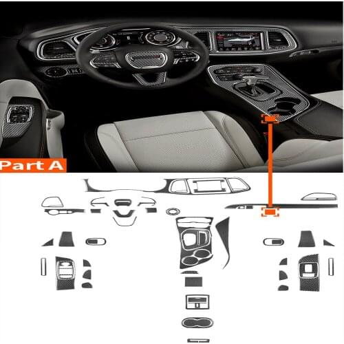 1set Center Console Panel Steering Wheel GPS navigation box Cover Window Lift Switch Air Vent Trim For Dodge Challenger 2015