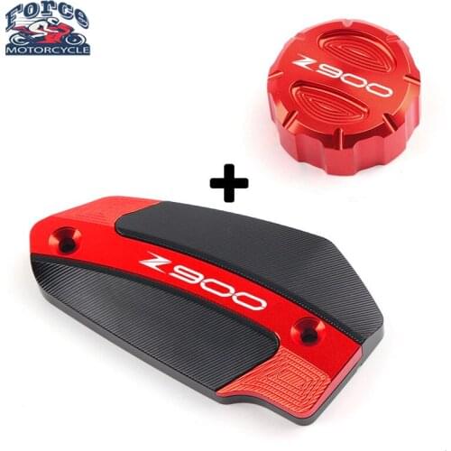 With logo Z900 For Kawasaki Z900 z900 Z 900 2017-2020 Motorcyle CNC Front & Rear brake Fluid Cylinder Master Reservoir Cover Cap