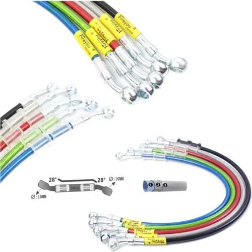 SAEJ1401 Stainless steel wire braided brake Pipe lines hose DOT Hydraulic 28 degree for M10 Banjo car motorcycle ATV Hose Tube
