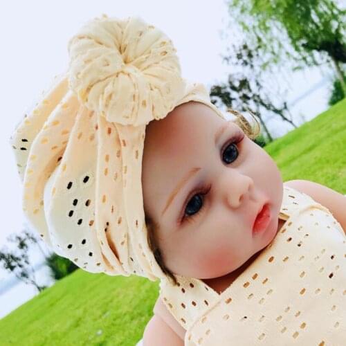 Children Baby Hat Hollow Solid Color Breathable Tire Beanie Baby Girls Boys Hats Donut Hats Newborn Round Ball Headwrap Turban