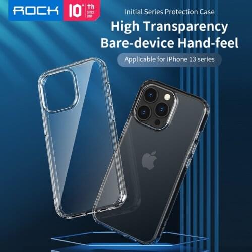 For iPhone 13 Pro Max Case Crystal Clear Ultra Slim PC+TPU Protection Back Cover For iPhone 13 Pro Shell Original ROCK Case