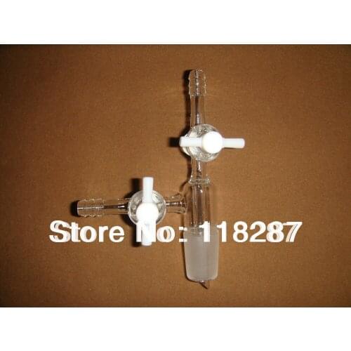 Vacuum Transfer Adapter, with 2 PTFE stopcocks,24/29 joint, lab glass