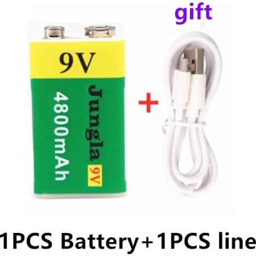 High Capacity USB Battery 9V 4800mAh Li-ion Rechargeable Battery USB Lithium Battery For Toy Remote Control Dropshipping