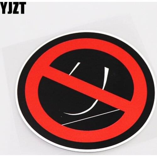 YJZT 13CM*13CM Cartoon Warning Mark Pattern PVC Car Sticker Decal Accessories 13-0720
