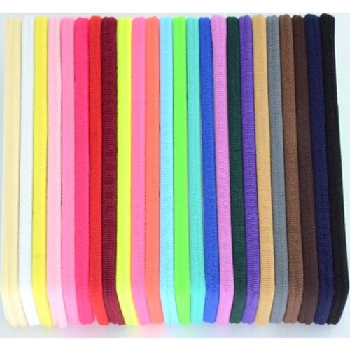 10 Pes/Set Solid Color Non-marking Elastic Basic Headband Handmade Elastic Hair Band Children DIY HairBand Baby Hair Accessories