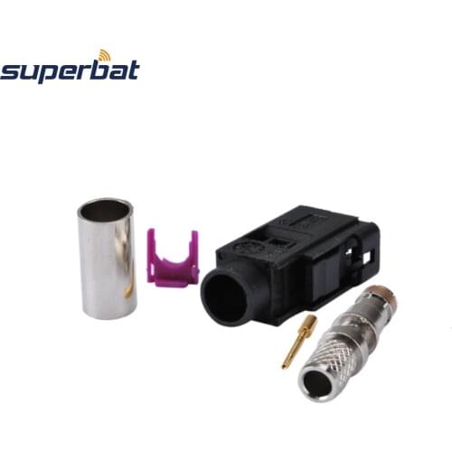 Superbat 10pcs Fakra Crimp Jack Apply to Radio Without Phantom Supply for Cablle LMR195,RG58,RG142,RG400