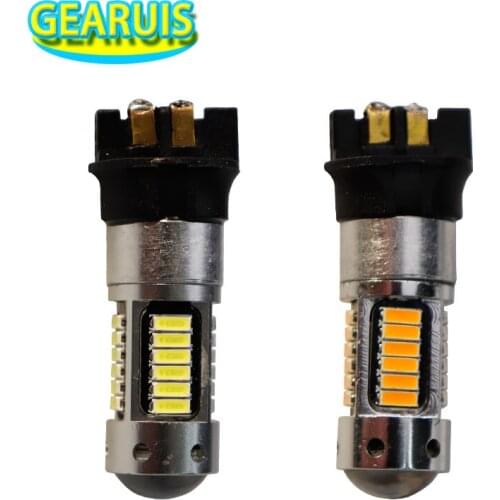 10pcs PW24W PWY24W Amber Xenon White 30 SMD 4014 Turn signal Lights LED Bulbs Daytime Running Light DRL For A3 A4 A5 Q3
