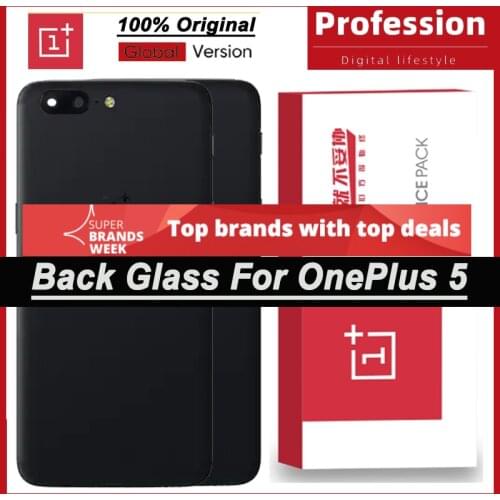 100% Original Back Battery Cover Rear Door Housing Case for OnePlus 5 1+ 5 A5000 With Camera Lens + Power Volume Buttons