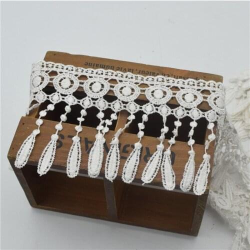 15Yard Vintage Tassel Embroidered Lace Edge Trim Ribbon Applique Crochet Sewing Wide:11cm