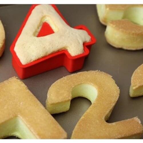 9 Pieces Whole Set 3D Numbers Molds Silicone Forms Baking Pastries Pastry Tools Cake Chocolate Birthday Wedding Trays Utensils