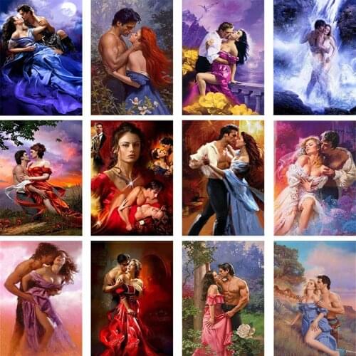 AMTMBS Lover Couple Paint Girl Oil Painting By Numbers For Adults Paints By Numbers Canvas Painting DIY Wedding Gift Home Decor