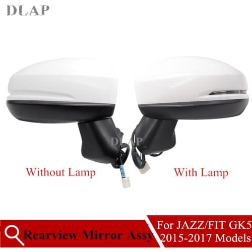 Auto Left / Right Rearview Outer Side Mirror Assy For HONDA FIT JAZZ GK5 2015 2016 2017 Base Color 3PINS 5PINS 7PINS