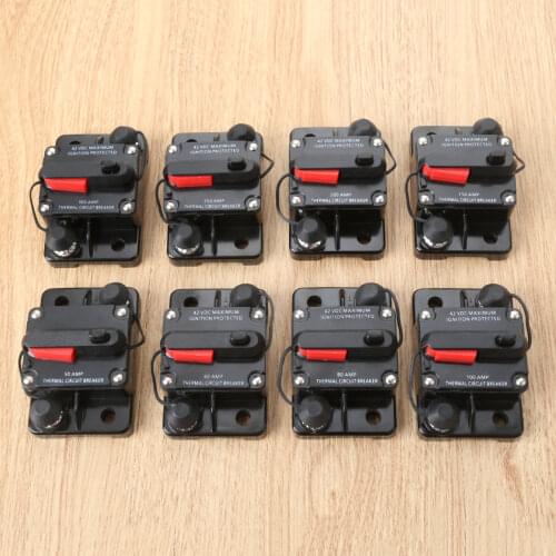 Auto Audio Inline Circuit Breaker Fuses Car Video Overload Protector 12V/24V/42V DC Voltage 50A 60A 80A 100A 150A 200A 250A 300A