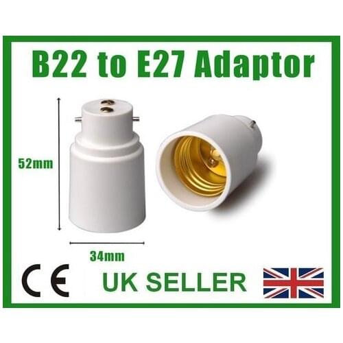 Bayonet B22 - E27 Screw Lamp Light Bulb Socket Base Cap Converter Adaptor Holder