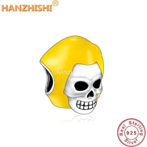 925 Sterling Silver New Design Skull Charms Beads Fit Original Pandora Bracelet Necklace Jewelry Halloween Gift for Women Men