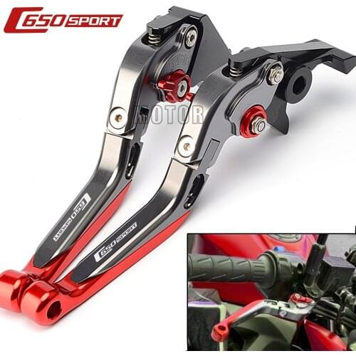 For BMW C650 SPORT 2015 2016 25017 With C650SPORT logo Motorcycle CNC Adjustable Extendable Brake Clutch Levers Handle Handbar