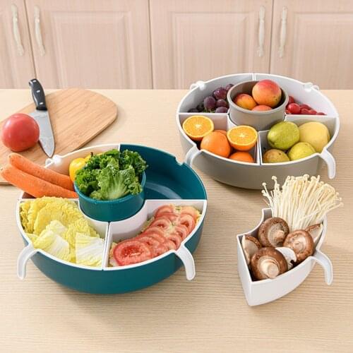 Double-Layer Rotatable Vegetable Basket Draining Rack Kitchen Household Tool