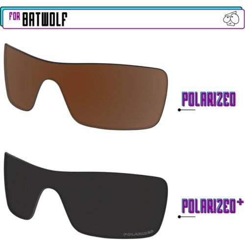 EZReplace Polarized Replacement Lenses for - Oakley Batwolf Sunglasses - Black P Plus-Brown P