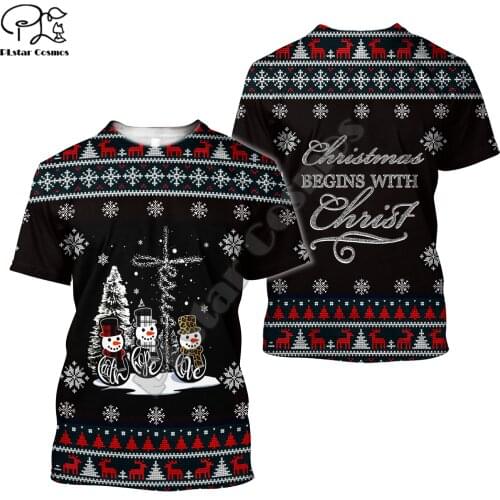 PLstar Cosmos Merry Christmas Santa Claus 3D Printed T-shirt Harajuku Streetwear Men/Women Short Sleeve Drop Shipping Style-54