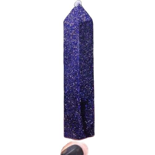 Crystal Pillar Stone Simple Style Blue Flash Natural Crystal Small Crystal Column High Quality Beautiful