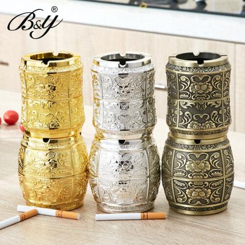 Zq Personalized European-Style Zinc Alloy Ashtray Three-Dimensional Carved Alloy Ashtray Living Room