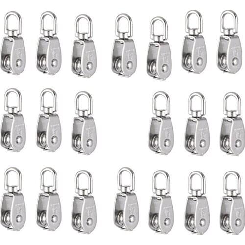Crane Pulley Block M15 Lifting Crane Swivel Hook single Pulley Block Hanging Wire Towing Wheel 10Pcs