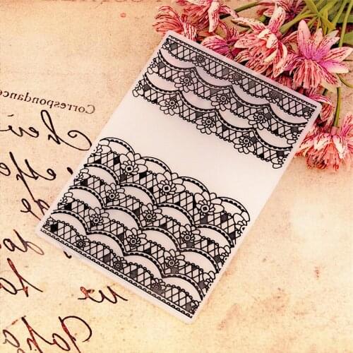 Beautiful lace paper Embossing folders Plastic Scrapbooking DIY Template Fondant Cake Photo Album Card Making Easter gift
