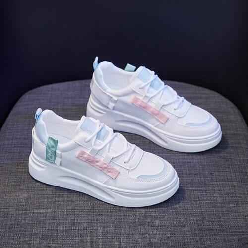 Platform Sneakers Women Shoes Female Leather Walking Sneakers Loafers White Flat Slip on Vulcanize Casual Shoes