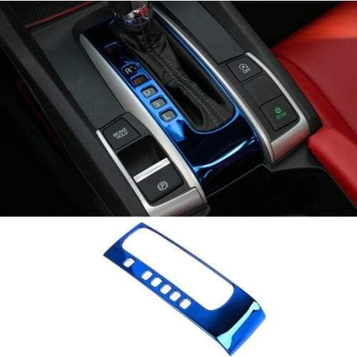 Shift Gear Panel Trim Automatic Transmission Shift Box Cover for 10Th Gen Honda Civic 2020 2019 2018 2017 2016, Blue