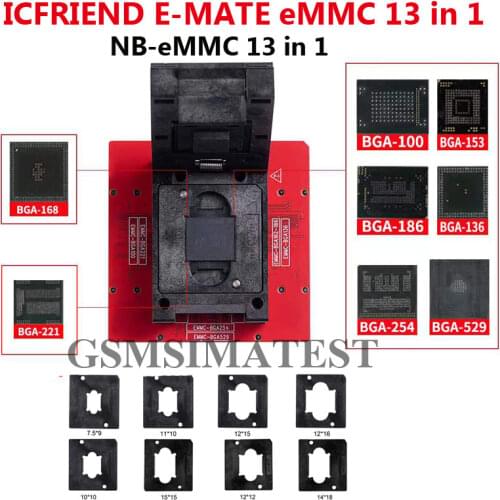 MOORC ICFriend High speed E-MATE X E MATE BOX EMATE EMMC BGA 13in 1 for 100 168 153 169 162 186 221 529 254 Z3X Easy Jtag