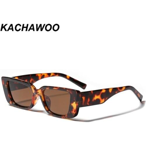 Kachawoo leopard rectangle sunglasses male fashion eyeglasses female simple style brown black Summer decoration hot sale cheap