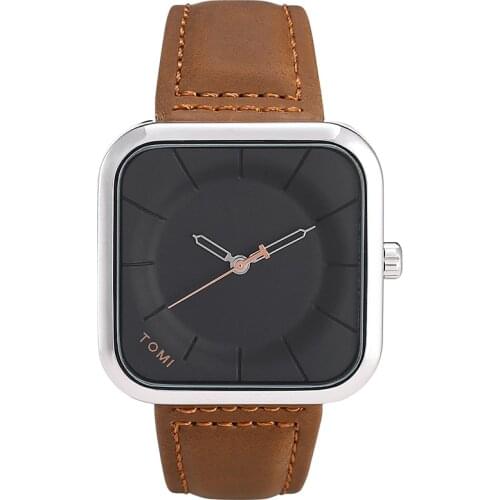 Fashion Square Watch for Men Quartz Watch Simple Relogio Masculine Leather Strap Watch Minimalist Male Clock