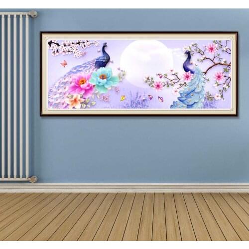 New Arrival Diamond Painting Animals Full Drill Diamond Embroidery Peacock Rhinestones Mosaic Flower Cross Stitch Home Art Decor