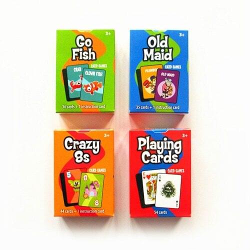 New Kids Funny Entertainment Cards Fun Poker Playing Puzzle Game Crazy 8S ,Go fish,Old Maid