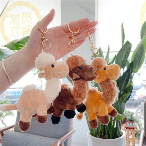 New simulation baby camel popular Exquisite pendant Keychain Desert animals good quality soft Soothing doll christmas gift