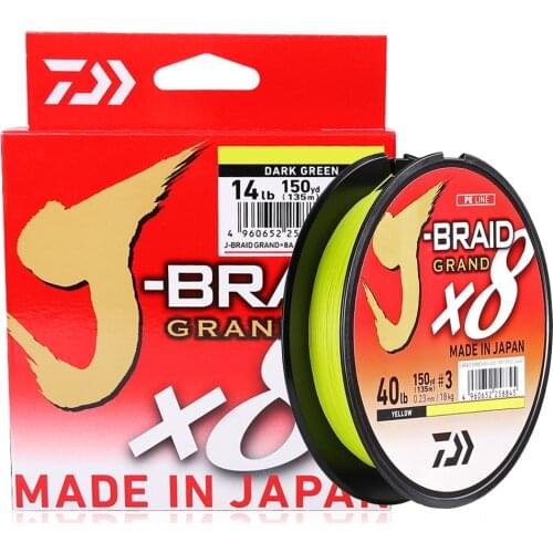 DAIWA Original Fishing Line DAIWA J-BRAID GRAND Braided PE 8 Braided Fishing Line Japan PE braided line PE Line Fishing Tackle