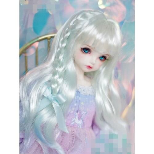 BJD Doll Wig suitable for 1-3 1-4 1-6 size baby silk fade long curly hair doll accessories