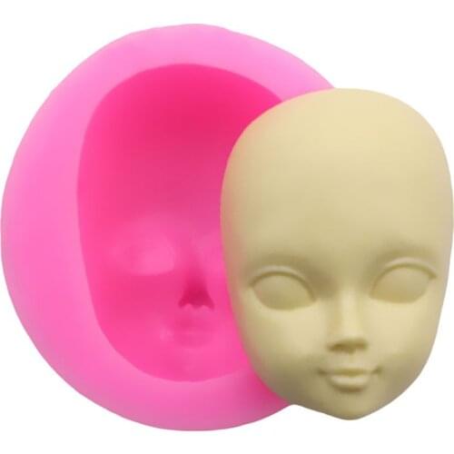 Food Food Grade Silicone 3D Baby Face Girl Head Shape DIY Chocolate Mold Fondant Candy Soap Polymer Clay Crafting Mould Baking