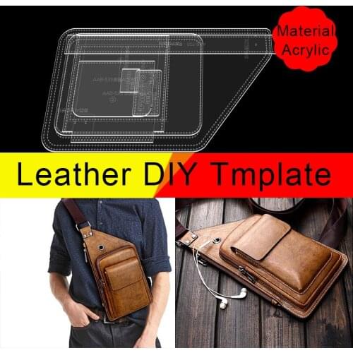 DIY Handmade Leather Goods Pattern Drawing Acrylic Production Template Mens Chest Bag Backpack Messenger Bag Template