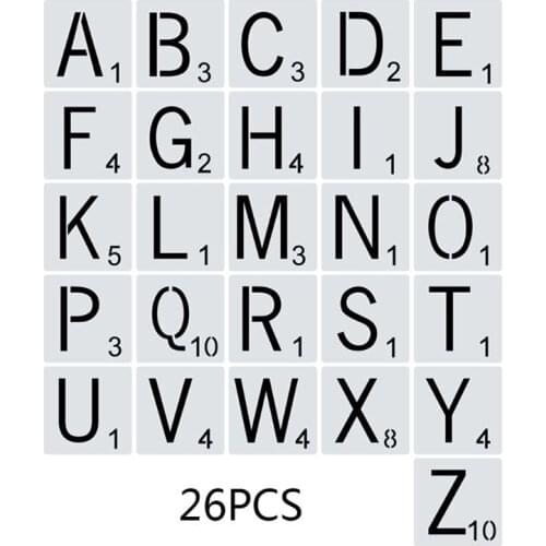 26pcs/set Alphabet Letters Stencils Drawing Template DIY Painting Scrapbooking 32CB